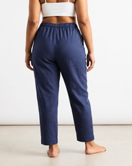 Solid blue pencil pants