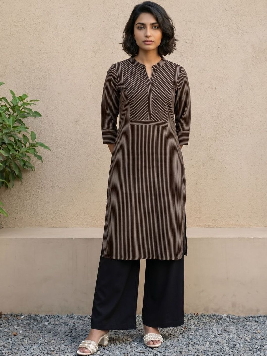 Coffee Brown Straight Kurta