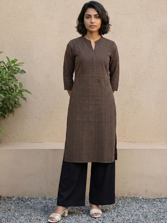 Black lines office wear kurta
