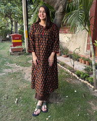 Black ambi gather style Coord set