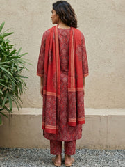 Rust-red cotton suit set