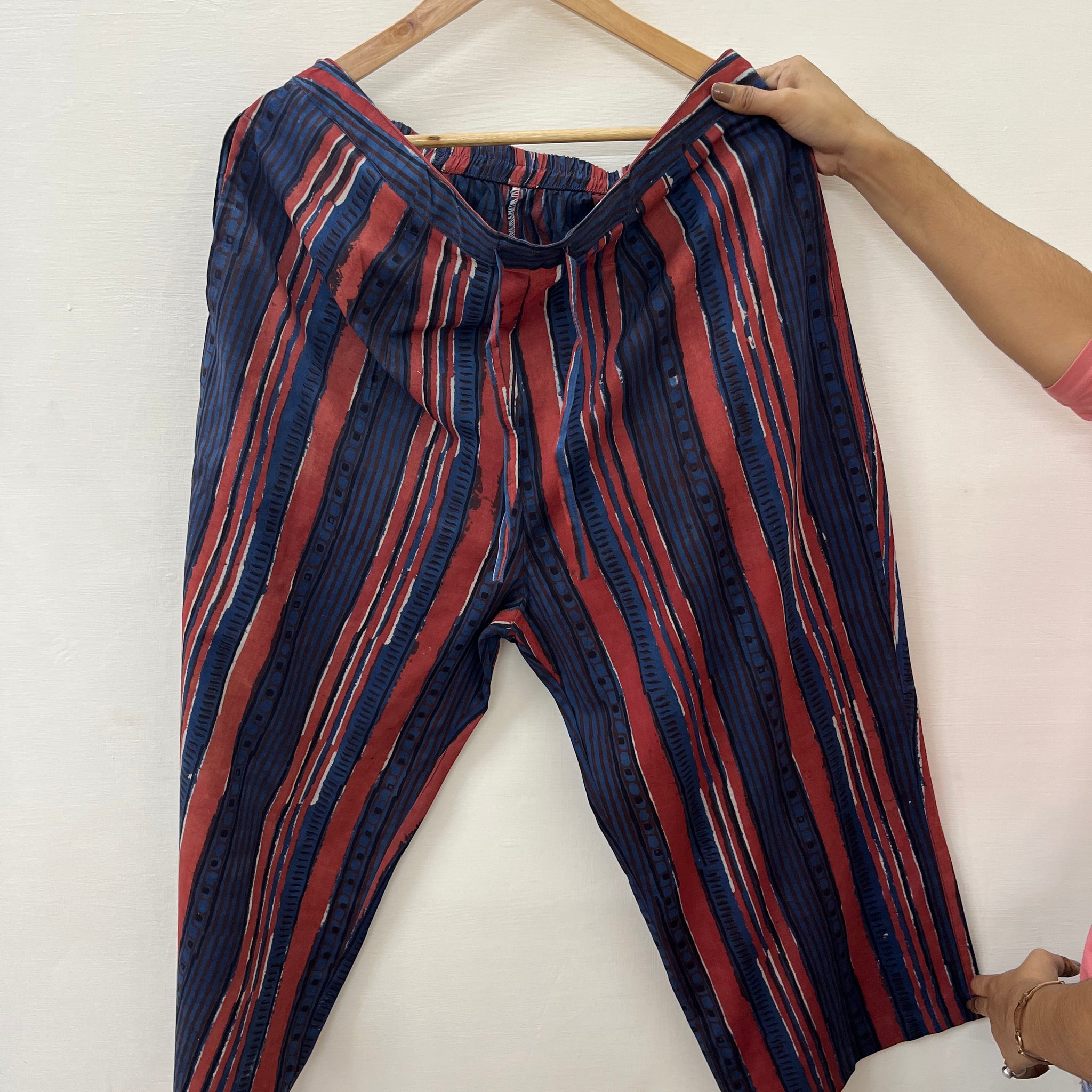 Indigo maroon lines palazzo