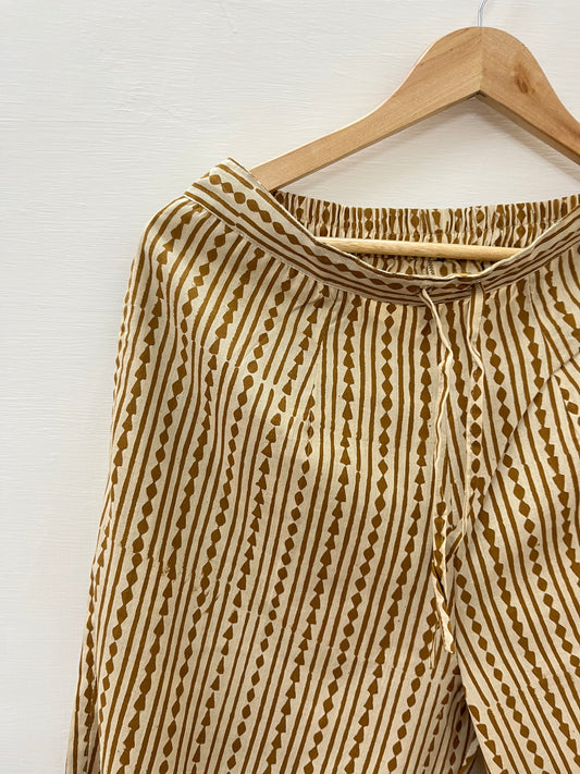 Mustard handblock printed palazzo