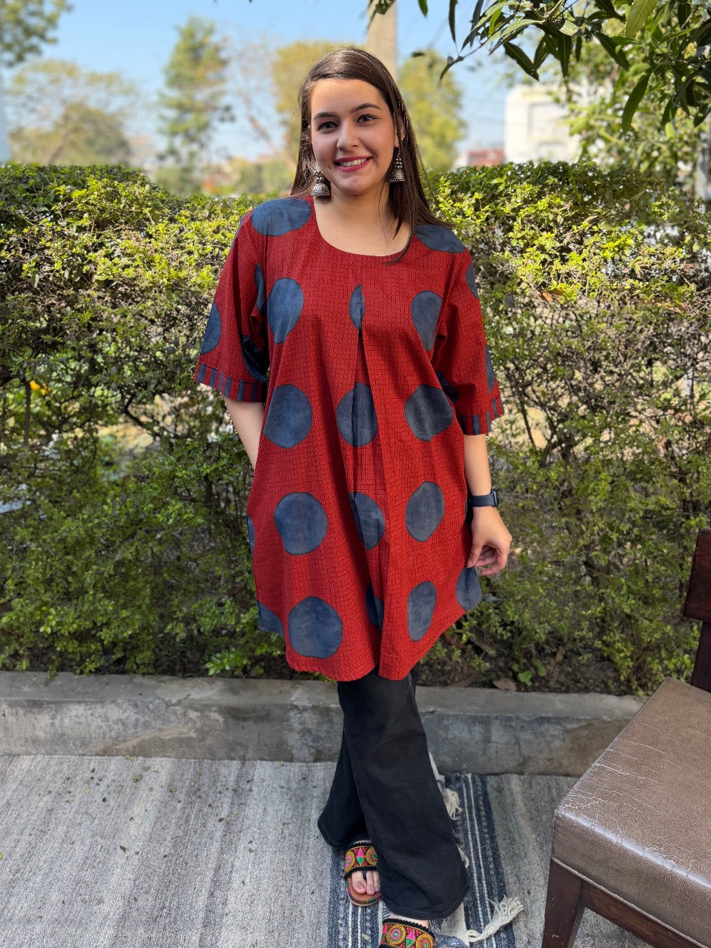 Maroon Circle Top by MySanskritam