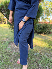 Indigo HANDLOOM IKKAT coord set