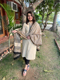 Cream Border kurta with Chanderi duppata - MYSANSKRITAM