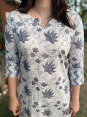 Sanganeri grey floral kurta