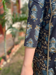 Mehendi black mix match kali kurta