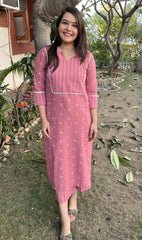 Pink Buti Kurta Only - MYSANSKRITAM