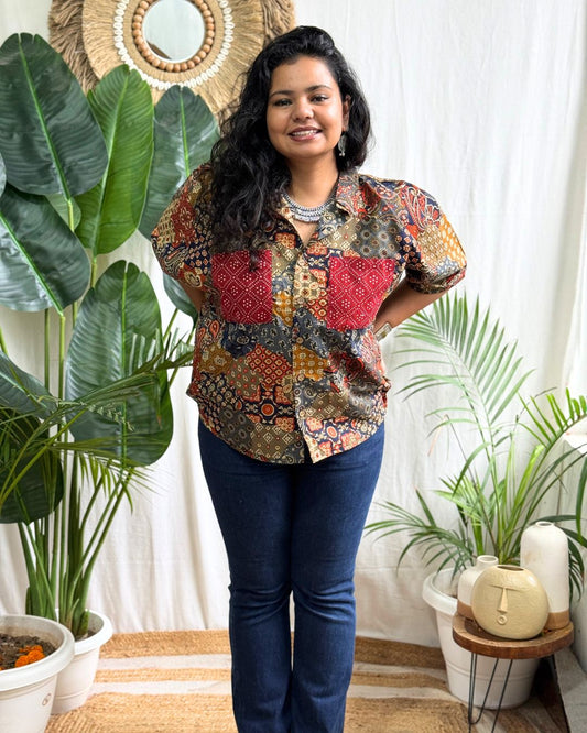 Multi print shirt