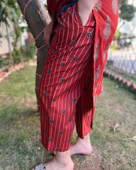 Maroon Sanganeri print coord set