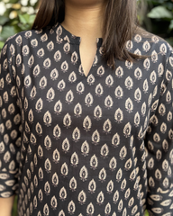 Brown buti short kurti