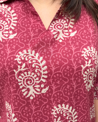 Pink Ambi back pleat coord set