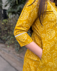 Mustard abstract Aline kurta