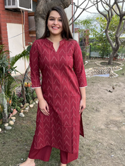 Maroon Arrow Kurta