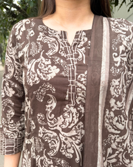 Brown Sanganeri suit set