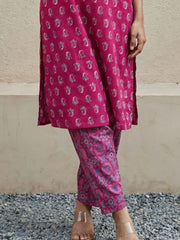 Magenta Ajrakh Cotton Suit Set