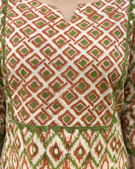 Kesari Handblock Printed kurta