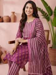 Rich berry purple cotton suit set