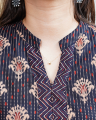 Black kantha print kurti