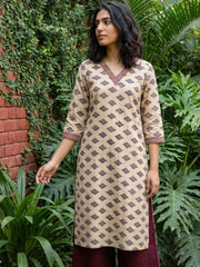 Cream barfi kurta