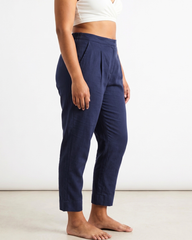 Solid blue pencil pants