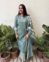 Sea green buta full suit set