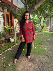 Maroon circle short kurti