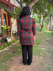Black circle dotted short kurti