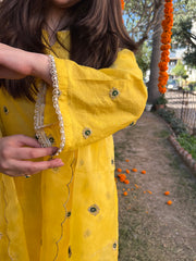 Haldi yellow embroidered Suit set