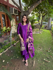 Purple Banarsi Silk Suit Set