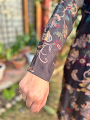 Grey Floral Spun suit set