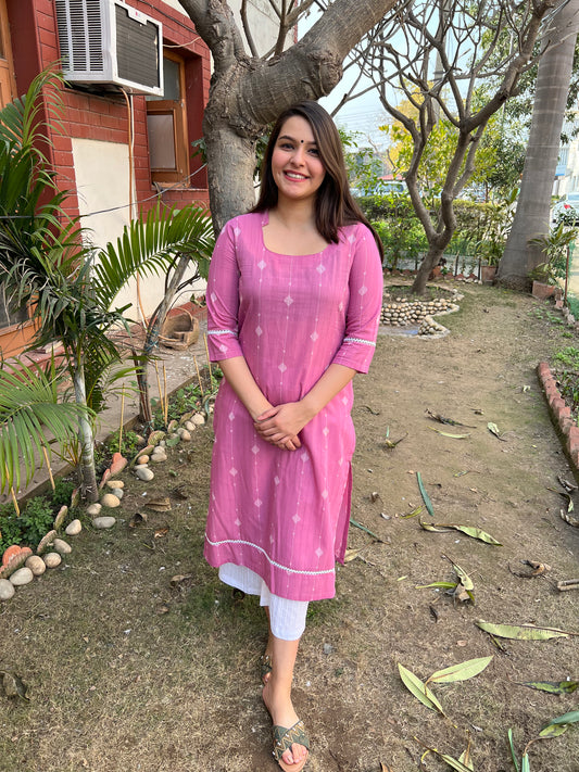 Onion Pink Basic Kurti - MYSANSKRITAM