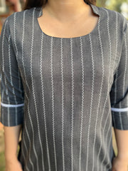 Grey lines basic officewear kurta