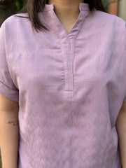 Pink textured fabric top