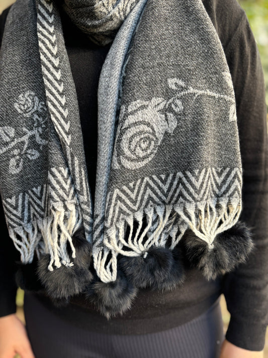 Grey soft wool Muffler