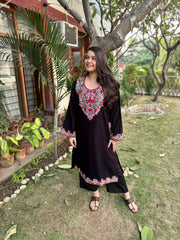 Black embroidered Phiran (Loose fitting)