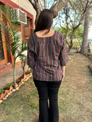 Ajrakh zig zag top