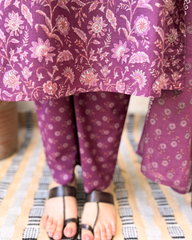 Dark Pink floral  Suit Set