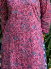 Onion Handblock Long Kurta