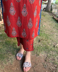 Maroon Sanganeri print coord set