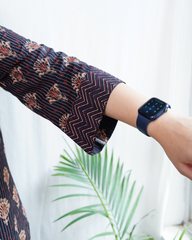 Black kantha print kurti
