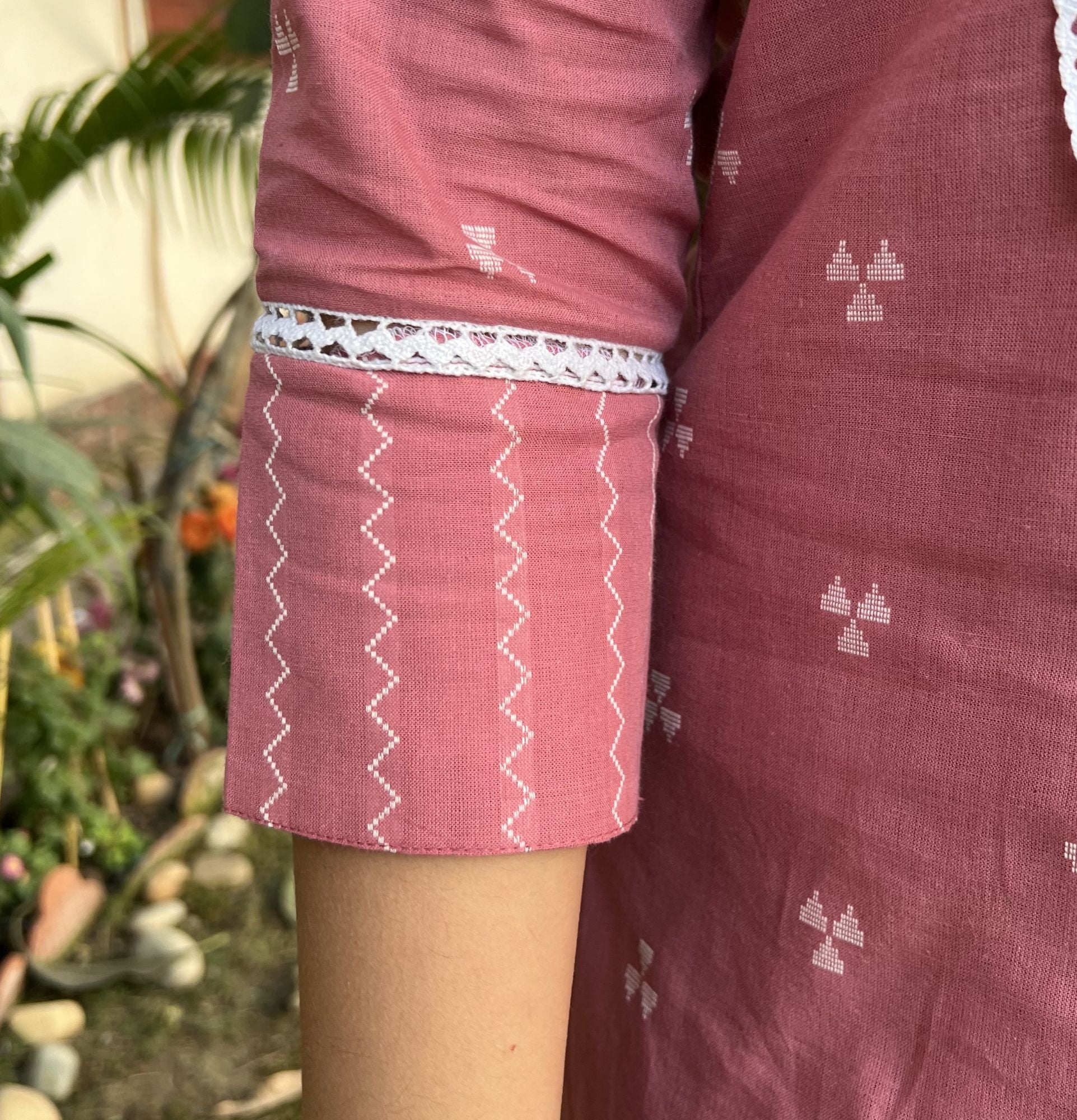 Pink Buti Kurta Only - MYSANSKRITAM