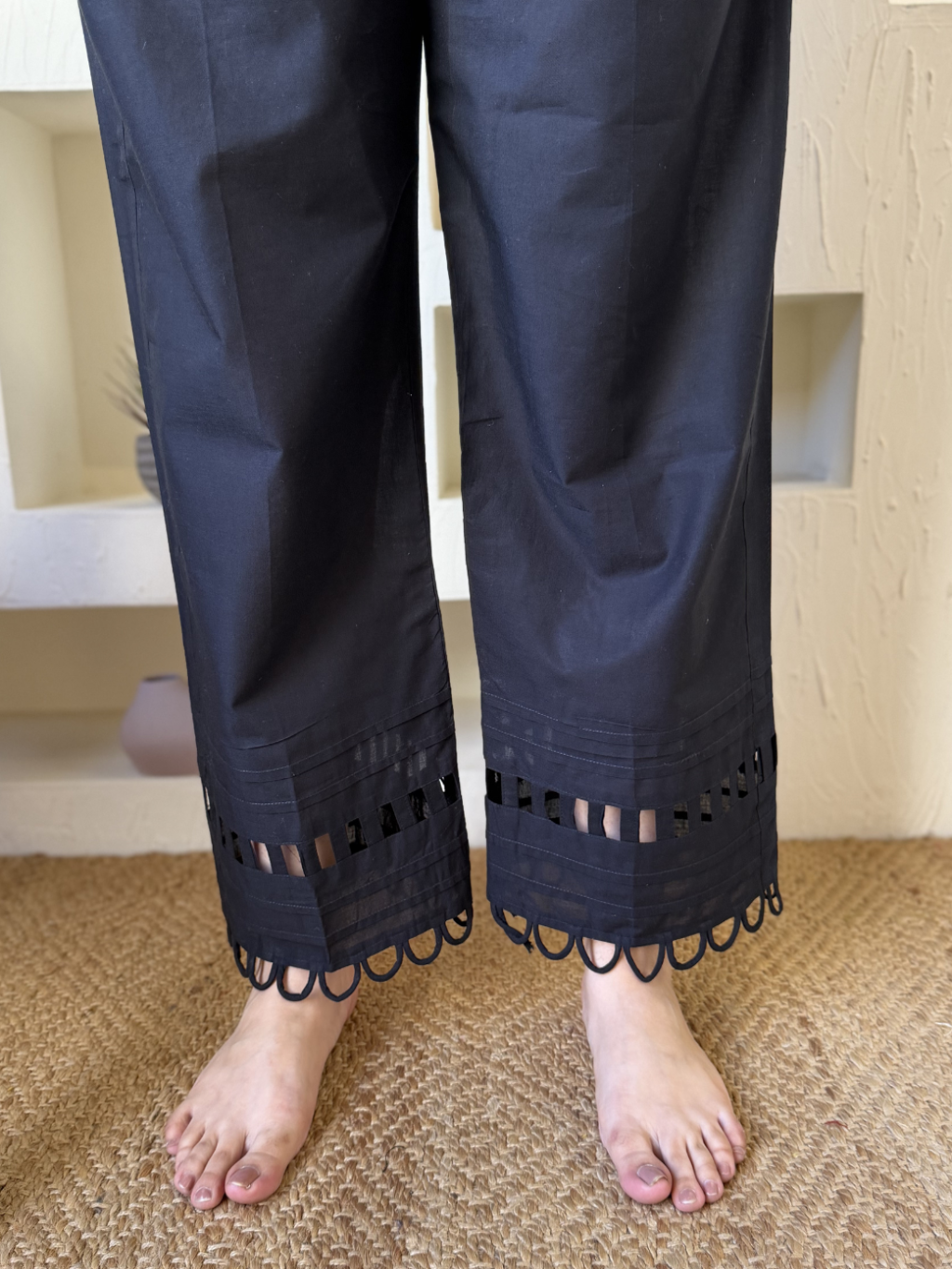 Black Lacework Palazzo front look  by Sanskritam