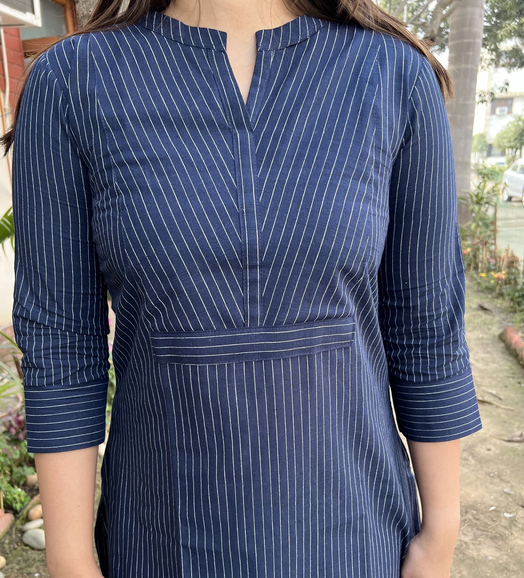 Indigo Office Wear Kurta Duppata Set - MYSANSKRITAM