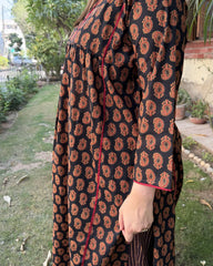Black ambi gather style Coord set