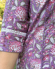 Onion handblock long kurta