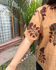 Brown Big Flower Shirt