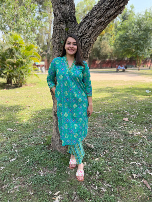 Sea Green Geometric Coord set