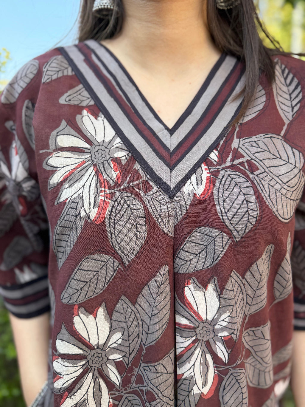 Mud Rose Coord Set Close Up by MySanskritam